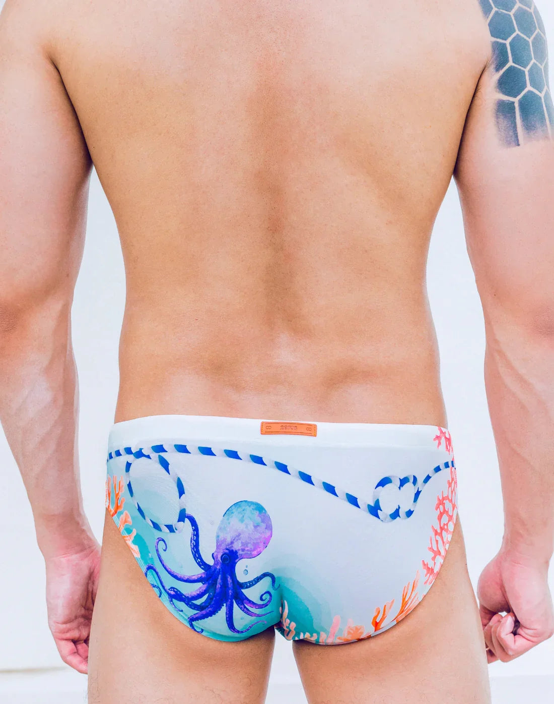 2EROS V10 Printed Swim Brief - Coralscape Blue