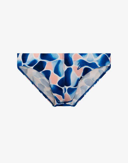 2EROS V20 Abstract Print Swim Brief Swimwear - Aqua/Navy