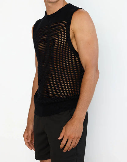 2EROS Miami Knit Tank - Black