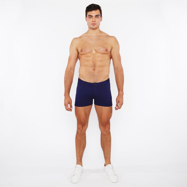 Navy blue stretch knit duo tone 3 inch briefs made for comfort and flexibility in everyday wear