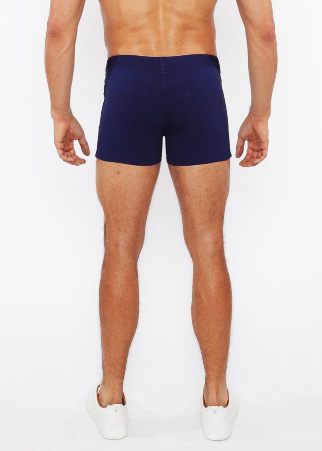 Navy blue 3 inch stretch knit duo tone briefs made from soft elastic fabric for comfortable daily wear