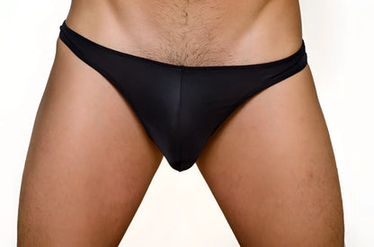 Black pride metro thong in a 3 pack made of smooth stretchy fabric with a form fitting design showing the back side