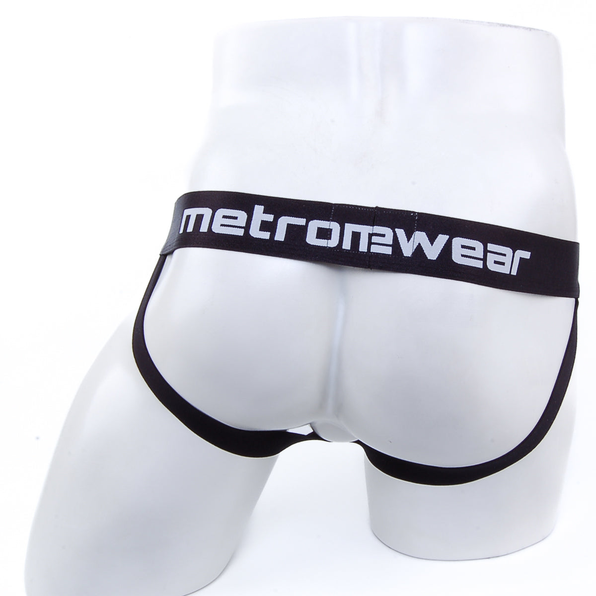 Black and white metro male wear cup jock strap tiger 3001-v60 briefs with sleek form-fitting design
