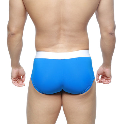 Metro male wear m2w max boxer bright blue briefs with contrasting white waistband designed for comfort and style
