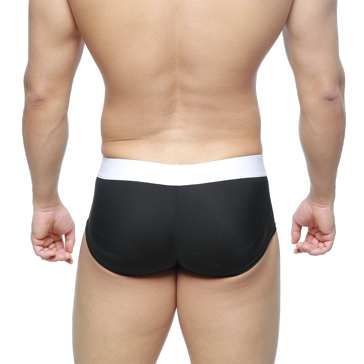 Black briefs with a contrasting white waistband from MetroMaleWear M2W MAX boxer oscuridad 3013-22 collection