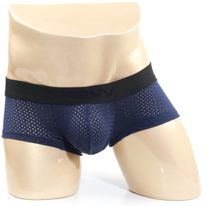 MetroMaleWear MAX mesh boxer navy 3013-76 navy blue mesh briefs with black elastic waistband front view