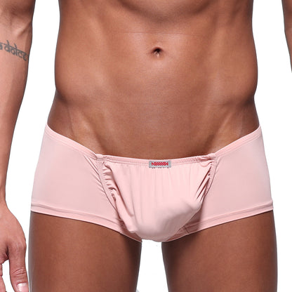 Pink metro male wear bosillo short boxer briefs with smooth stretchy fabric and a subtle elastic waistband