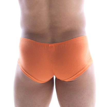 Orange MetroMaleWear bosillo short boxer briefs in peach color made of soft breathable fabric for comfortable wear