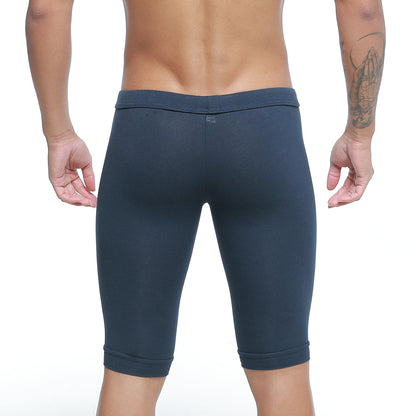 MetroMaleWear Mojave Biker dark blue capri leggings with smooth stretchy fabric and rolled cuffs for active wear