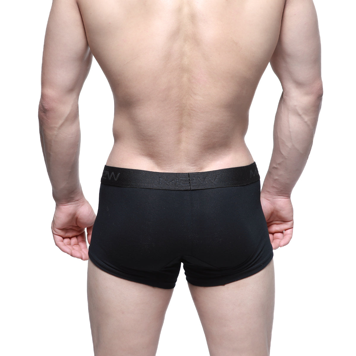 Black men’s briefs MetroMaleWear intenso short boxer black 7 inch with subtle textured waistband and branded logo
