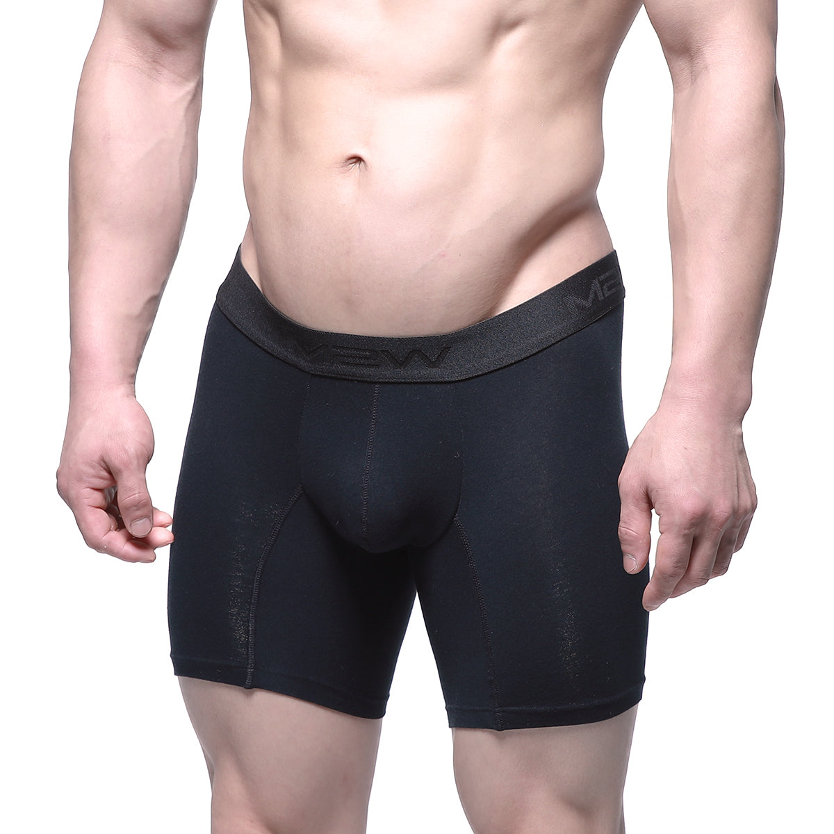 Black mens boxer briefs with textured waistband featuring me logo metro male wear intenso mid boxer black 10 inch