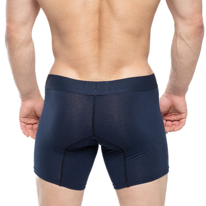 Navy blue MetroMaleWear Profundo mid boxer 10인치 3023-29 athletic briefs with snug fit and reinforced seams