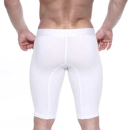 White athletic cotton shorts metro male wear cotton long short 15 inch crystal with snug fit and subtle seams