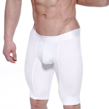 White men’s compression shorts metro male wear cotton long short 15 inch crystal 3024 01 with smooth fabric and waistband branding