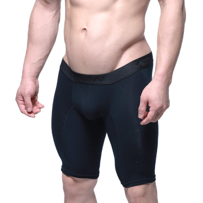 Metro male wear intenso cycle short black 15 inch compression shorts with snug fit and elastic waistband