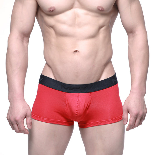 Red mens briefs with a black elastic waistband featuring the mexx logo metroMaleWear Uphole short boxer red 3030-12