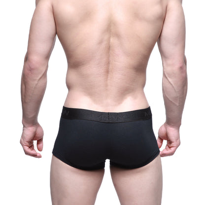 Black mens briefs metro male wear uphole short boxer black 3030-20 with subtle textured waistband and brand logo