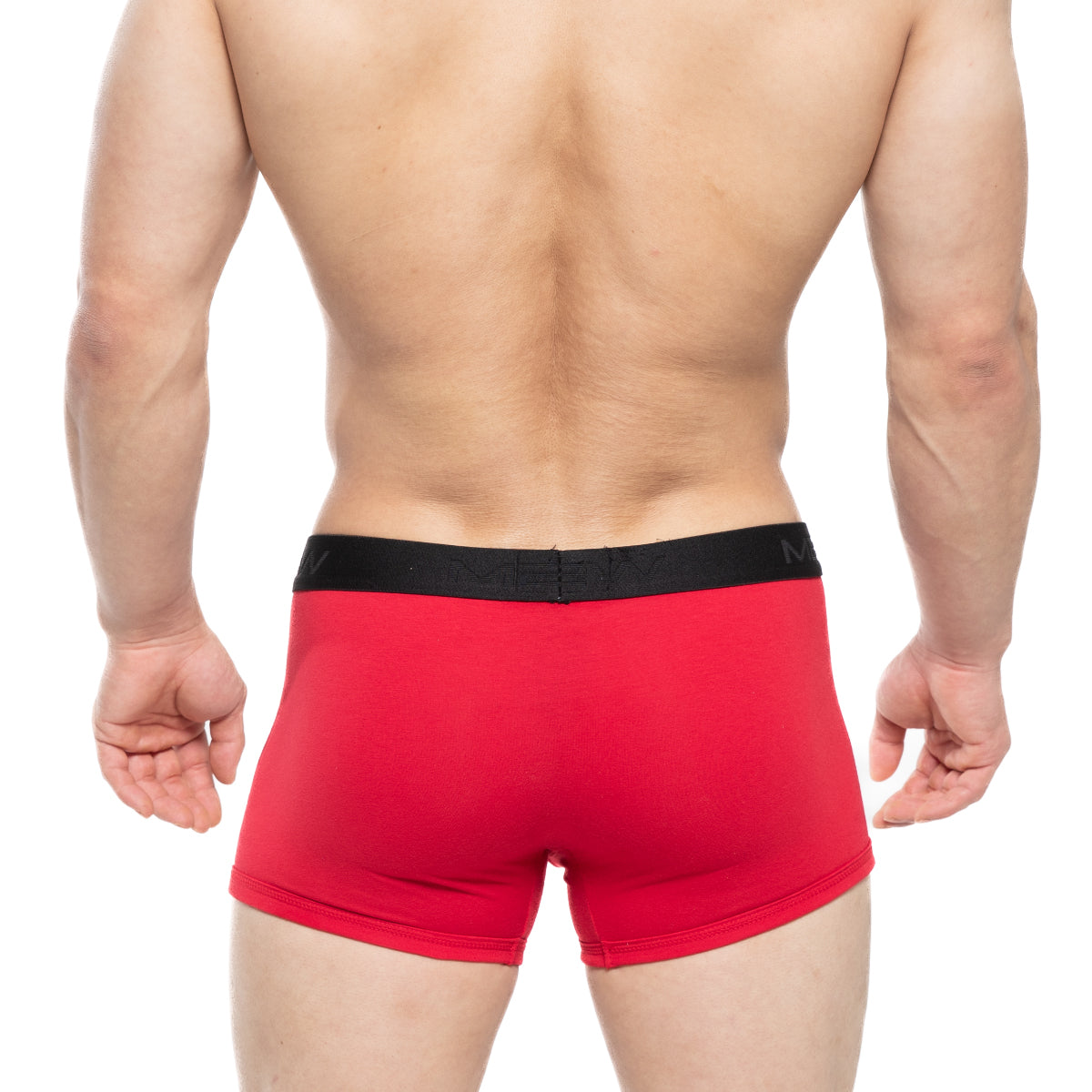Red men’s boxer briefs with black elastic waistband metroMalewear avalon boxer brief red 3034-12