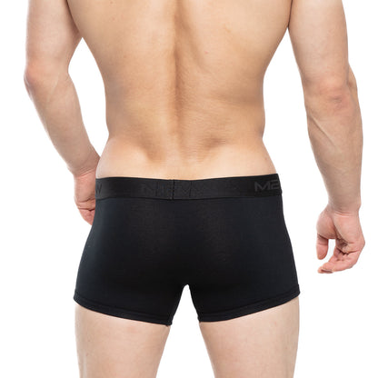 MetroMaleWear Avalon boxer brief black 3034-20 with snug elastic waistband featuring subtle men branding