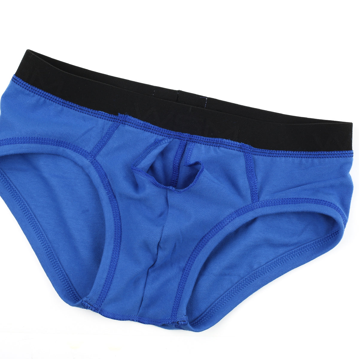 MetroMaleWear Avalon brief royal blue men’s briefs with black waistband and central cutout for stylish comfort