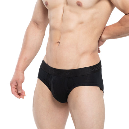 Black mens briefs metro male wear avalon brief black 3036-20 with snug fit and elastic waistband subtle branding