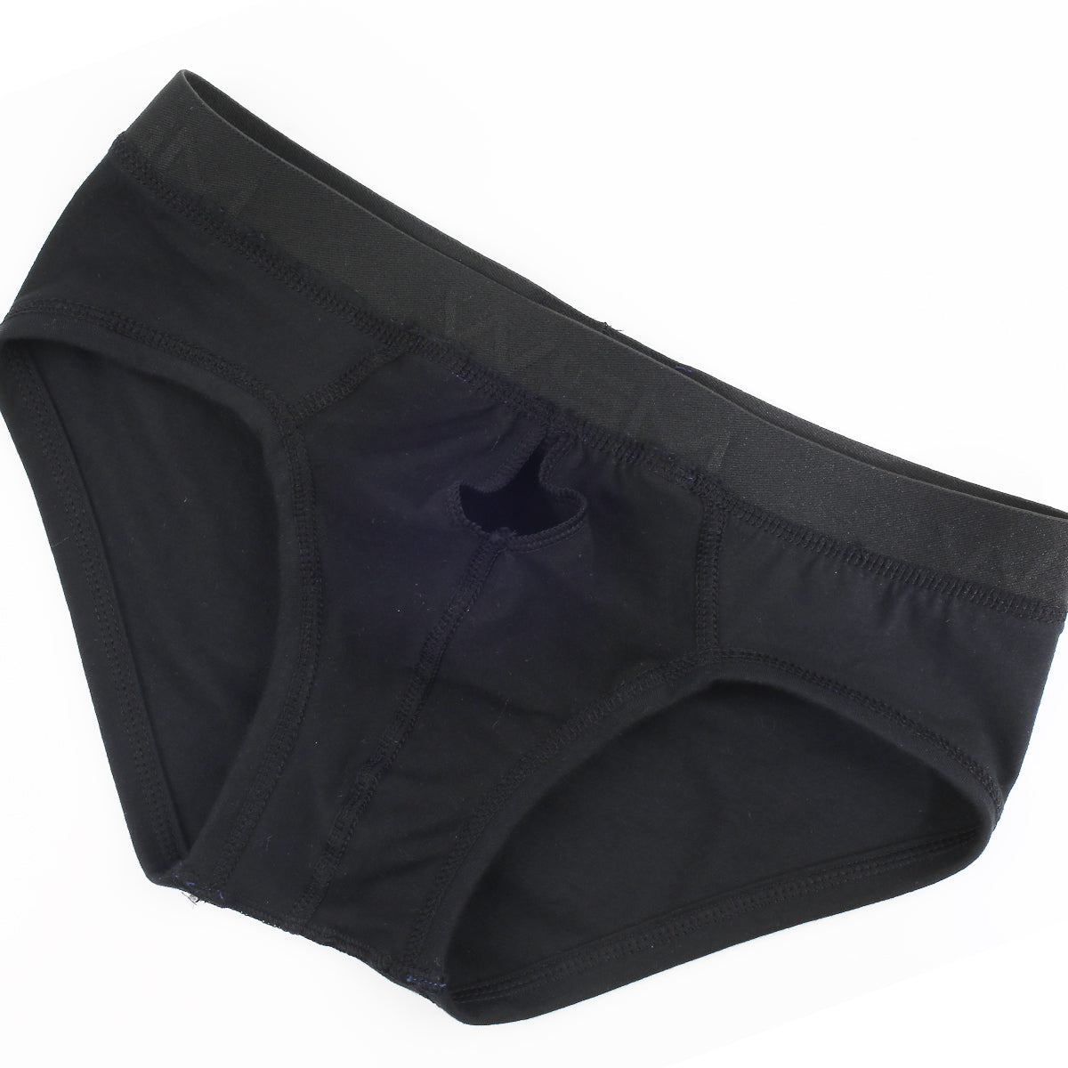 Black cotton briefs with a subtle front cutout design metro male wear avalon brief black 3036-20