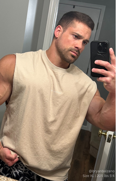 Jed North Men's Box Cut Muscle Tee - Light Khaki