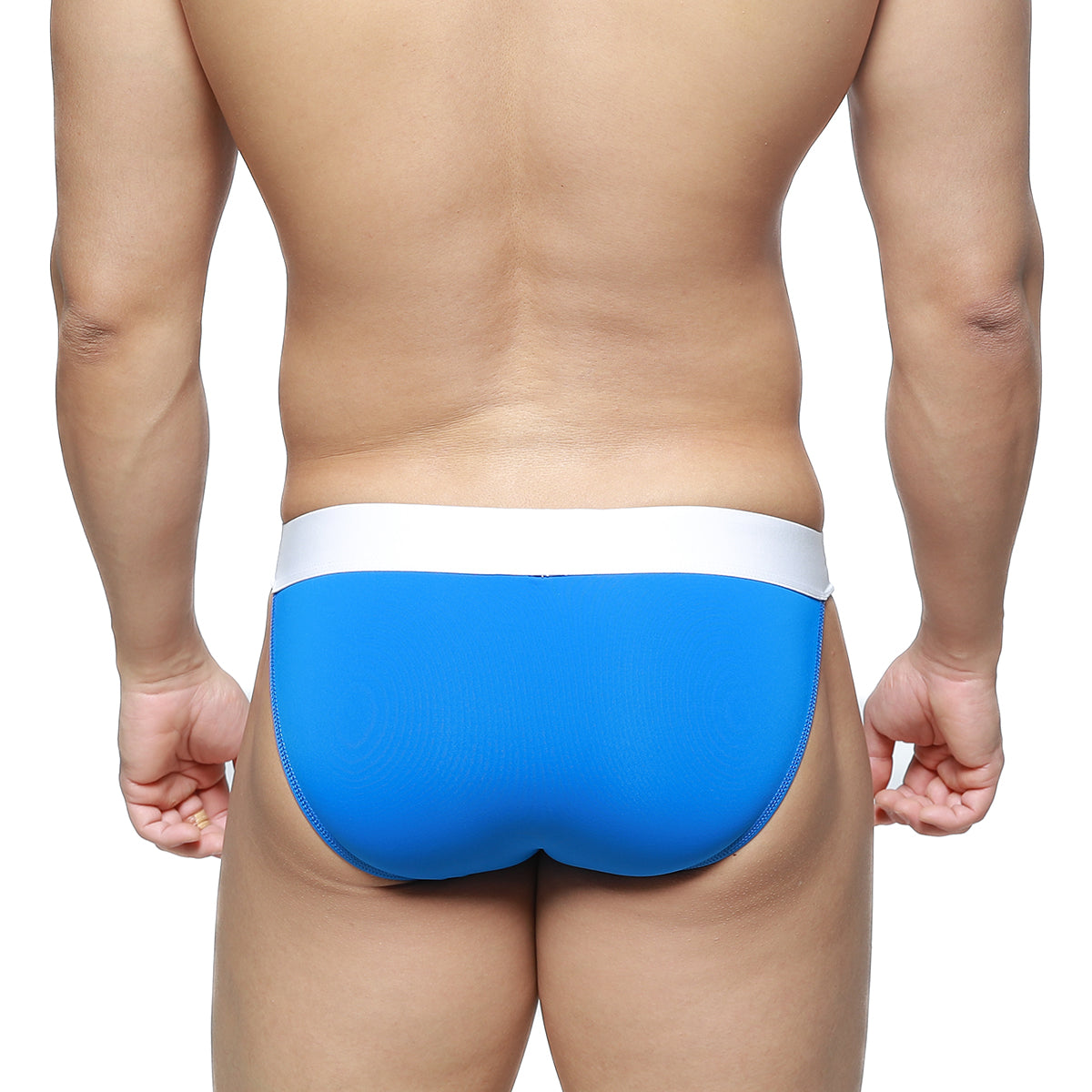 Bright blue metro male wear m2w pocket bikini briefs with white waistband for comfortable daily wear