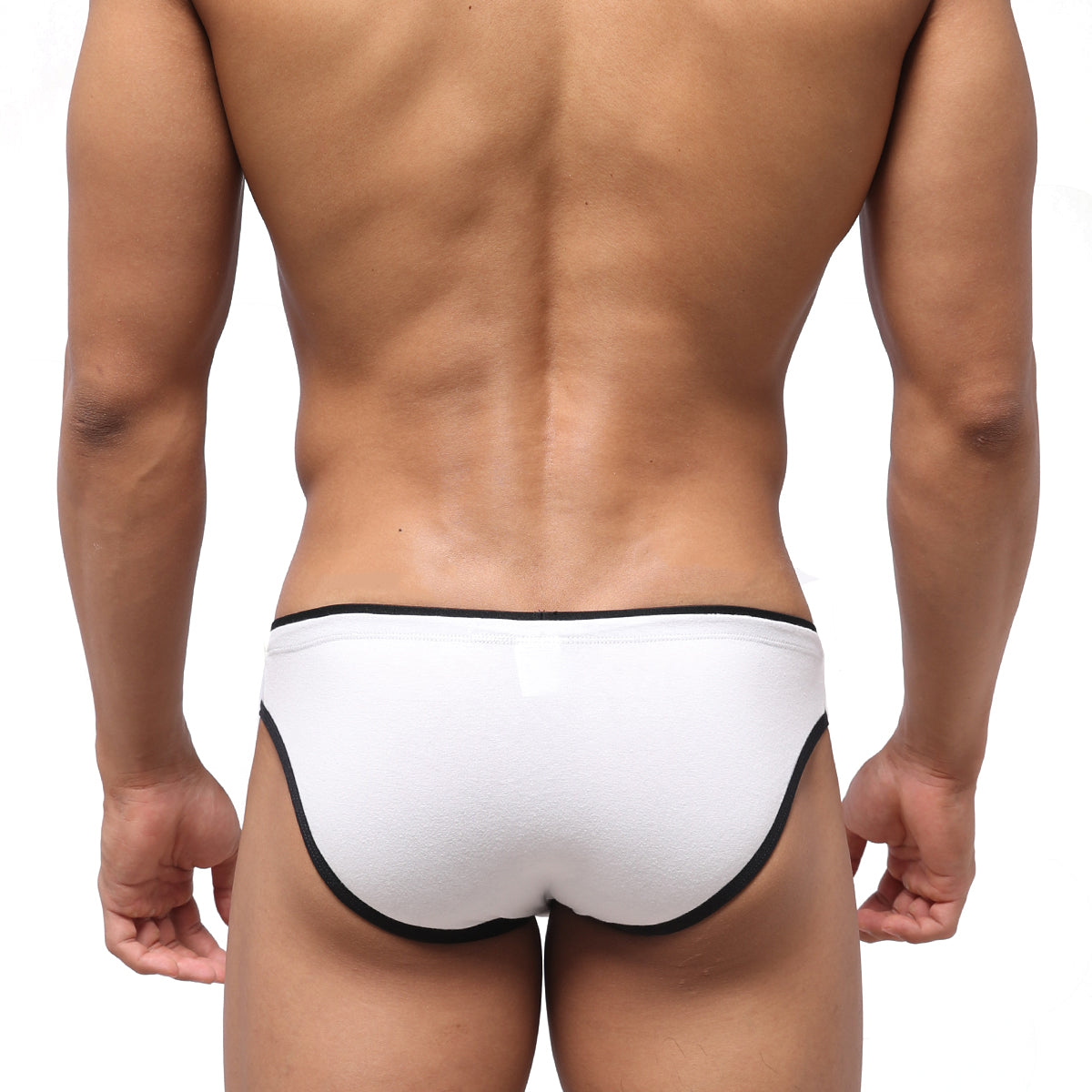 Metro male wear terrace hip brief white with black trim comfortable cotton underwear for men