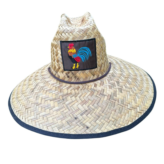 CA-RIO-CA Rooster Patch Lifeguard Straw Hat