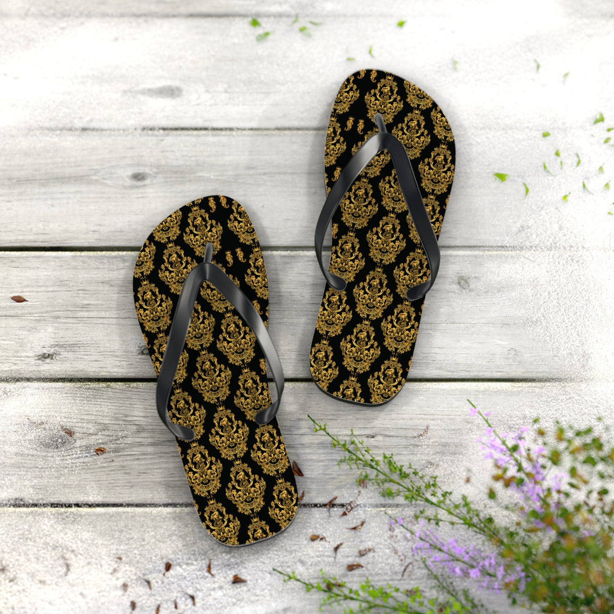 Maris Equi Men's Gold Baroque Flip-Flops