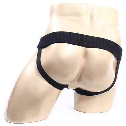 MetroMalewear nacional jock strap black elastic briefs with supportive contoured design front view