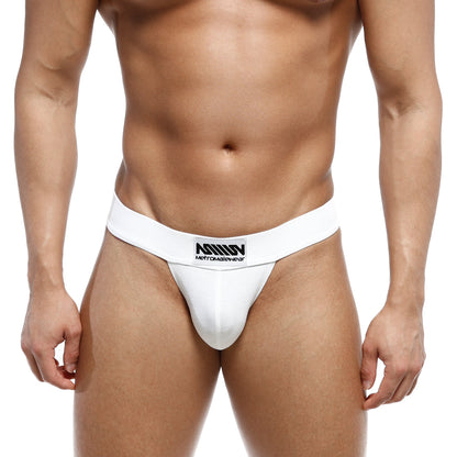 White men’s briefs metro male wear deseo bikini white 3304-00 with black logo on waistband front view