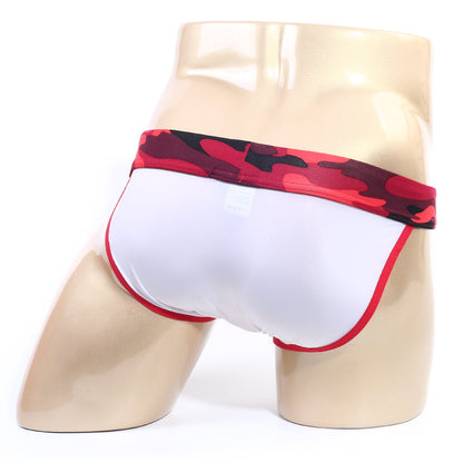 MetroMaleWear Maxim bikini red 3304-50 white briefs with red and black camouflage waistband and red trim