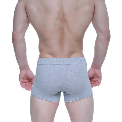 Gray heathered metro male wear deseo boxer briefs with soft stretchy fabric and contoured design in jasper gray