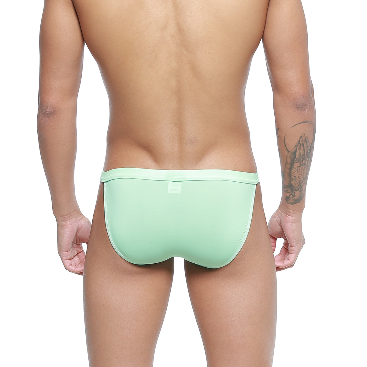 Metro malewear plano bikini green briefs in mint with smooth form-fitting fabric and subtle elastic waistband