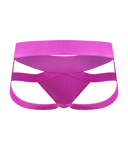 Men’s x jockstrap vibrant magenta athletic briefs with supportive textured fabric and wide elastic waistband front view