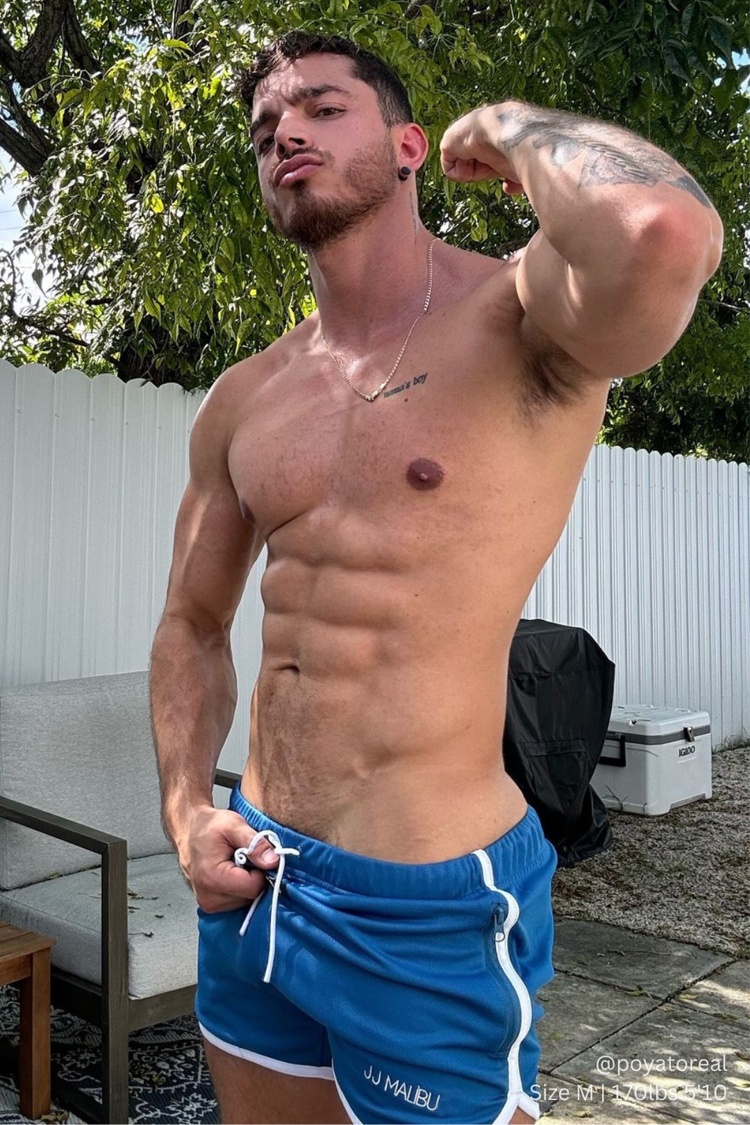 JJ Malibu Men's For-the-Night 2" Gym Short Shorts with Drawstring - Cobalt Blue