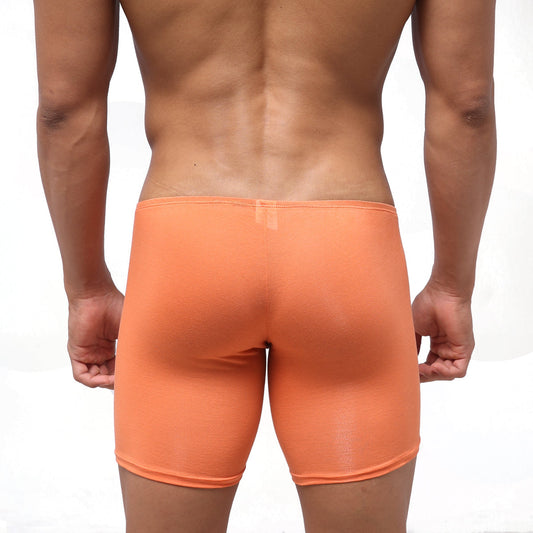 Orange stretchy briefs metro male wear bosillo long boxer peach 3514-02 made for comfort and flexibility