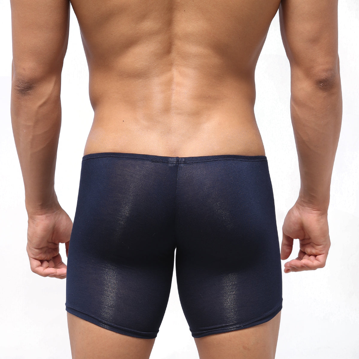 MetroMaleWear Bosillo long boxer dark blue 3514-29 sheer mesh briefs with subtle textured finish