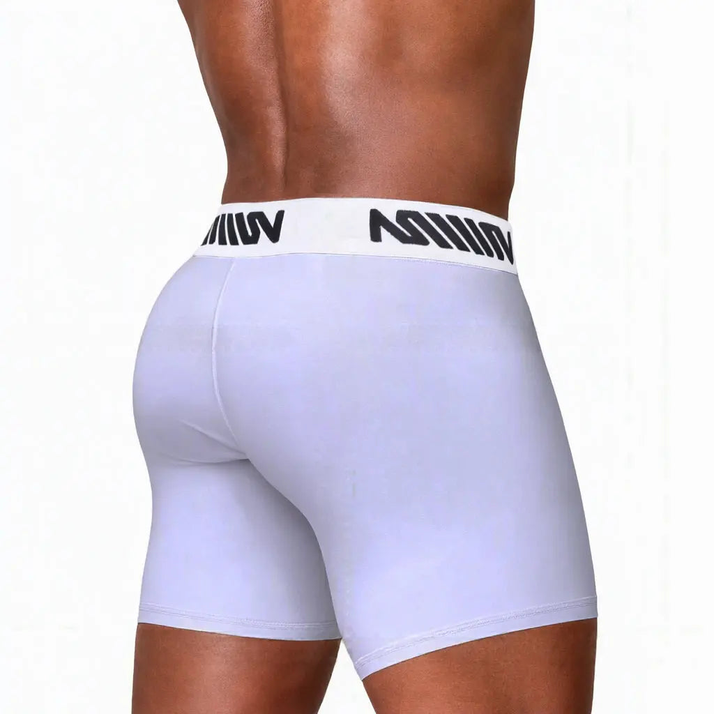 Men's lavender boxer brief with a comfortable waistband shown from the back by MetroMaleWear M2W