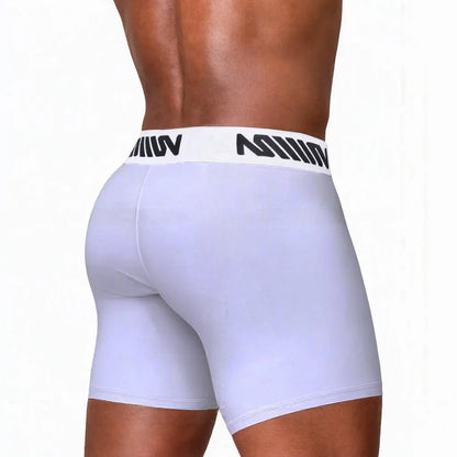 Men's lavender boxer brief with a comfortable waistband shown from the back by MetroMaleWear M2W