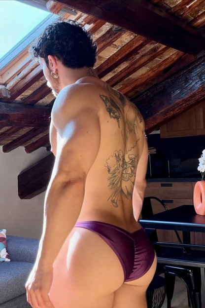 JJ Malibu Men's Dynamic Scrunch-Butt Bikini BriefsÂ - Dark Purple