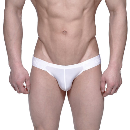 White metroMalewear puente bikini briefs with smooth seamless design and subtle waistband branding