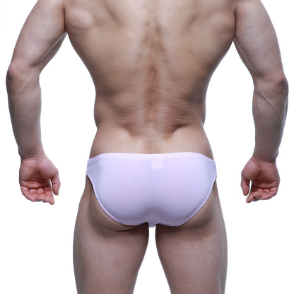 A sleek light purple metro malewear puente bikini brief with a smooth form fitting design for comfortable wear