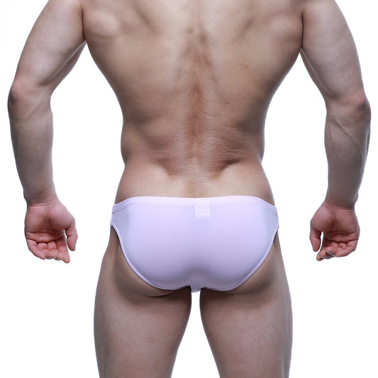 A sleek light purple metro malewear puente bikini brief with a smooth form fitting design for comfortable wear