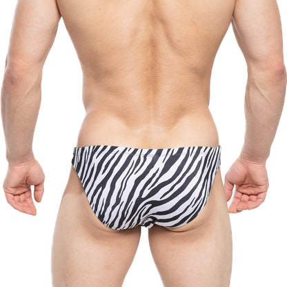 Metro male wear vaquero bikini zebra 3603-09 black and white zebra-striped swim trunks for men made of comfortable fabric