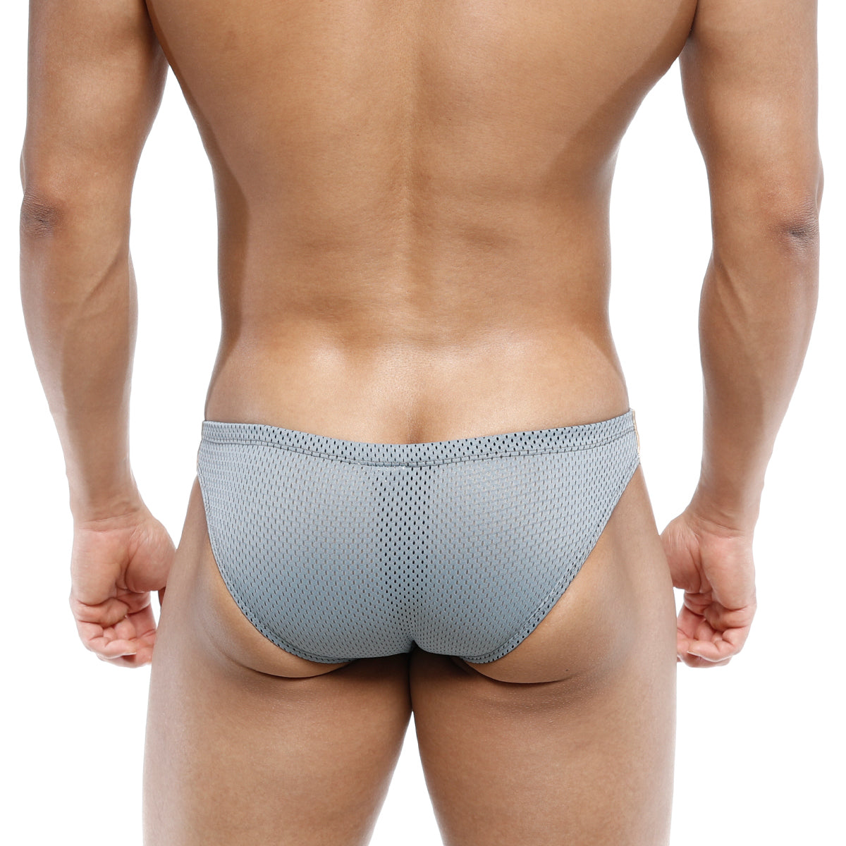 Metro male wear puente bikini jasper gray 3603-11 gray mesh briefs with snug form fitting design