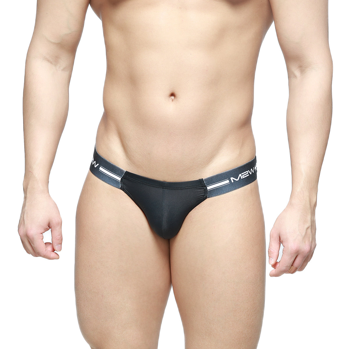MetroMaleWear Brief 2.0 Black 3603-56 black mew brand thong with sleek fit and white logo stripes on waistband