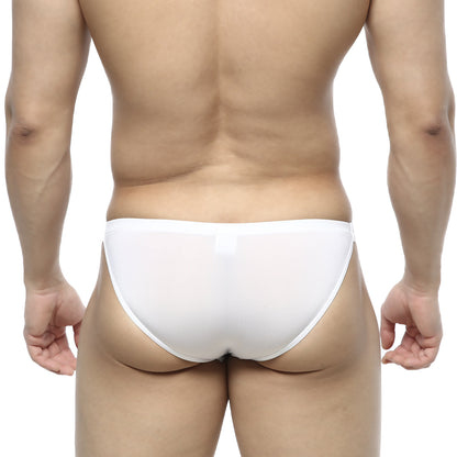 MetroMaleWear slim bikini white seamless briefs with a smooth, form-fitting design for comfortable wear
